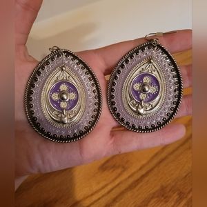 NWOT Purple, Black, & Silver Earrings